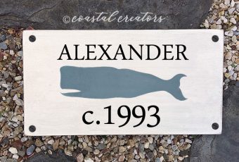 Whale House Sign Plaque with Circa