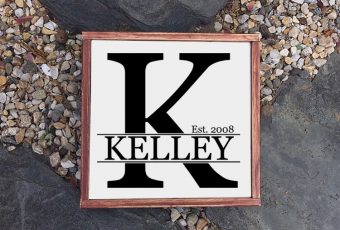 Personalized "Split Letter" Name Wood Sign