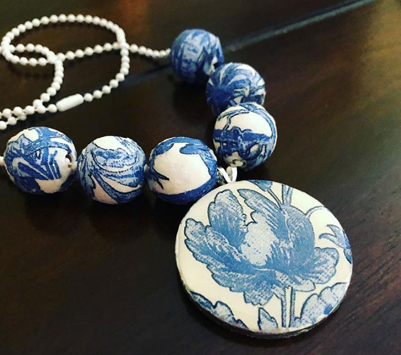 Faux Broken China Necklace