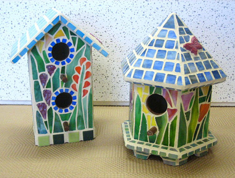 Mosaic Birdhouses