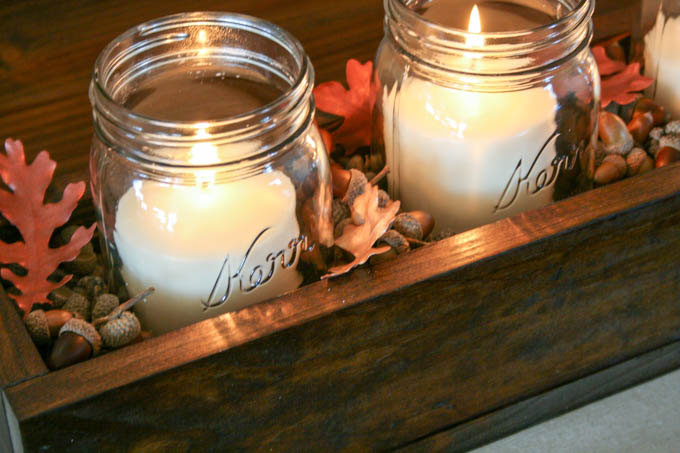 Wooden box centerpiece