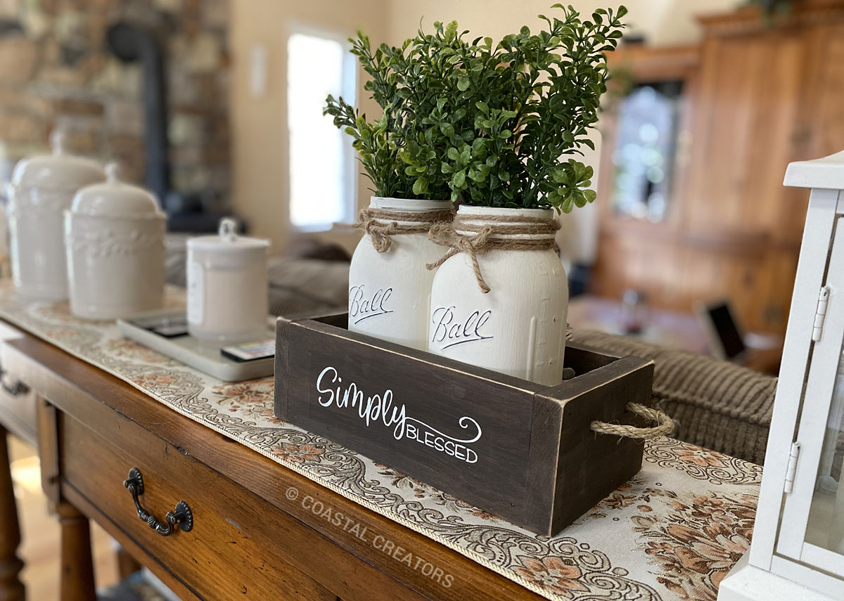 Wood Box Centerpiece