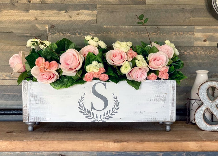 Simple Blessed Rustic Wood Centerpiece Boxes