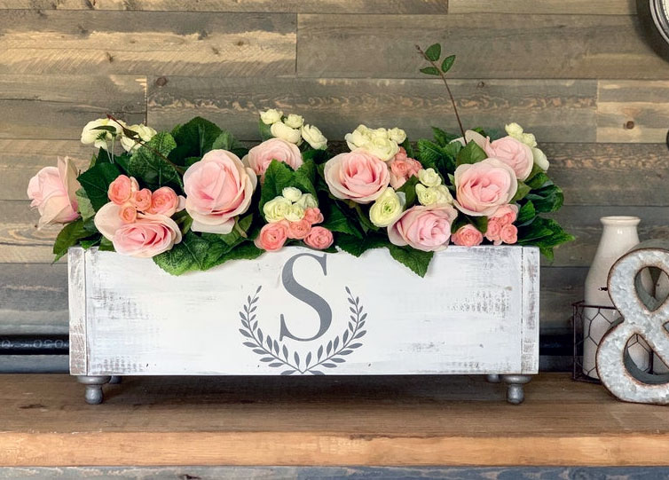 Wooden Flower Boxes Centerpieces