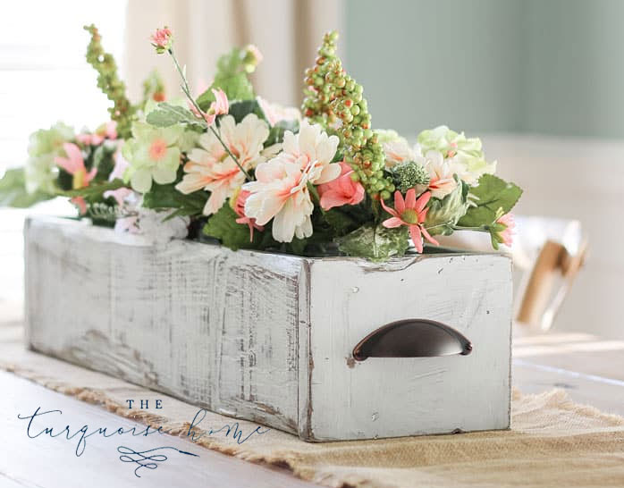 Wooden Centerpiece Rectangle Flower Box - Wedding Decor