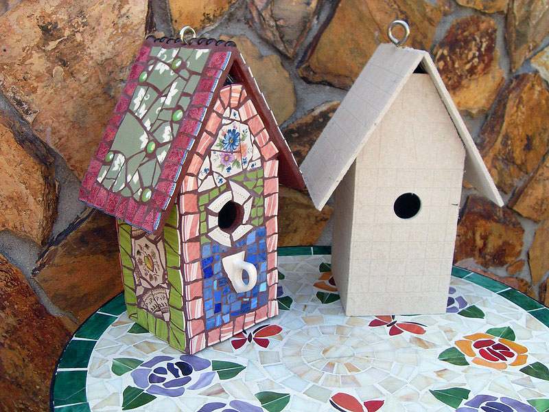 Build and Decorate a Broken China Mosaic Birdhouse