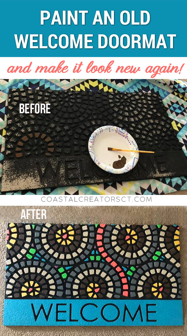 Paint an Old Outdoor Welcome Mat and Make it New Again!