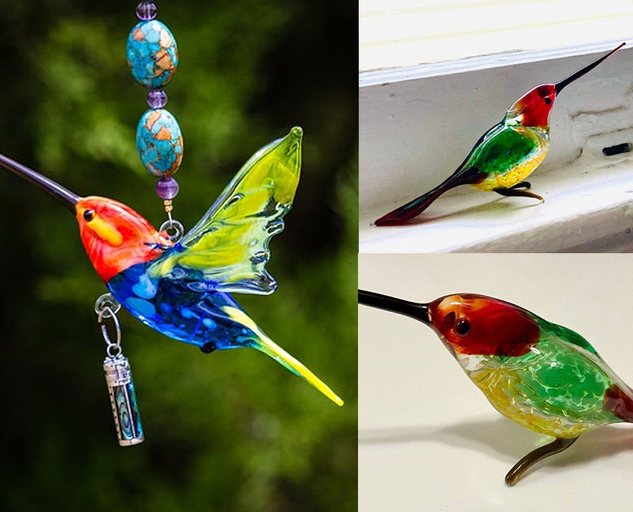 Glass Gardening Art Projects, Glass Hummingbirds