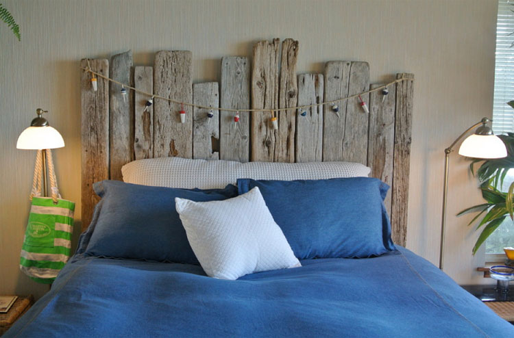 DIY Coastal Driftwood Headboard