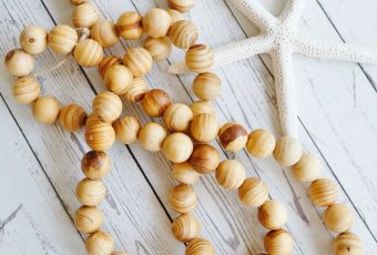 wood bead strands