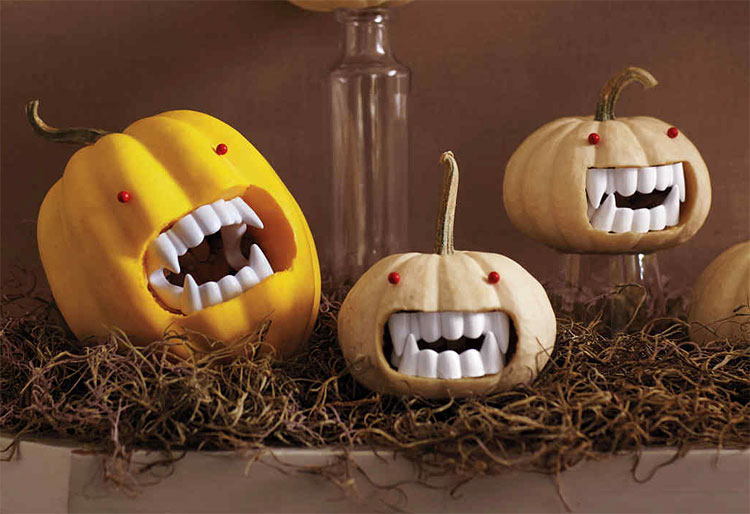 Fanged Vampire Pumpkins
