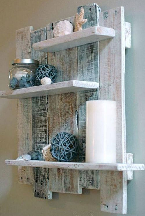 Coastal Wood Pallet Shelf