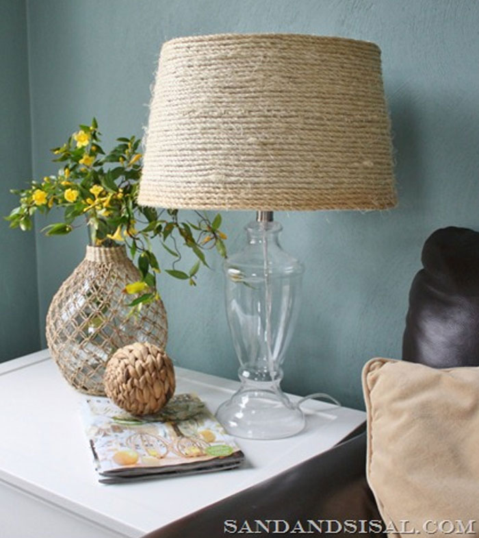 DIY Sisal Coastal Lamp Shade