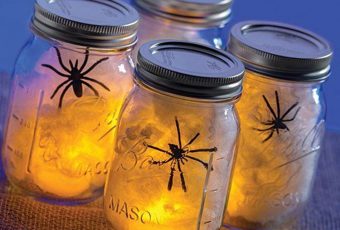 Spooky Spider Web in a Mason Jar
