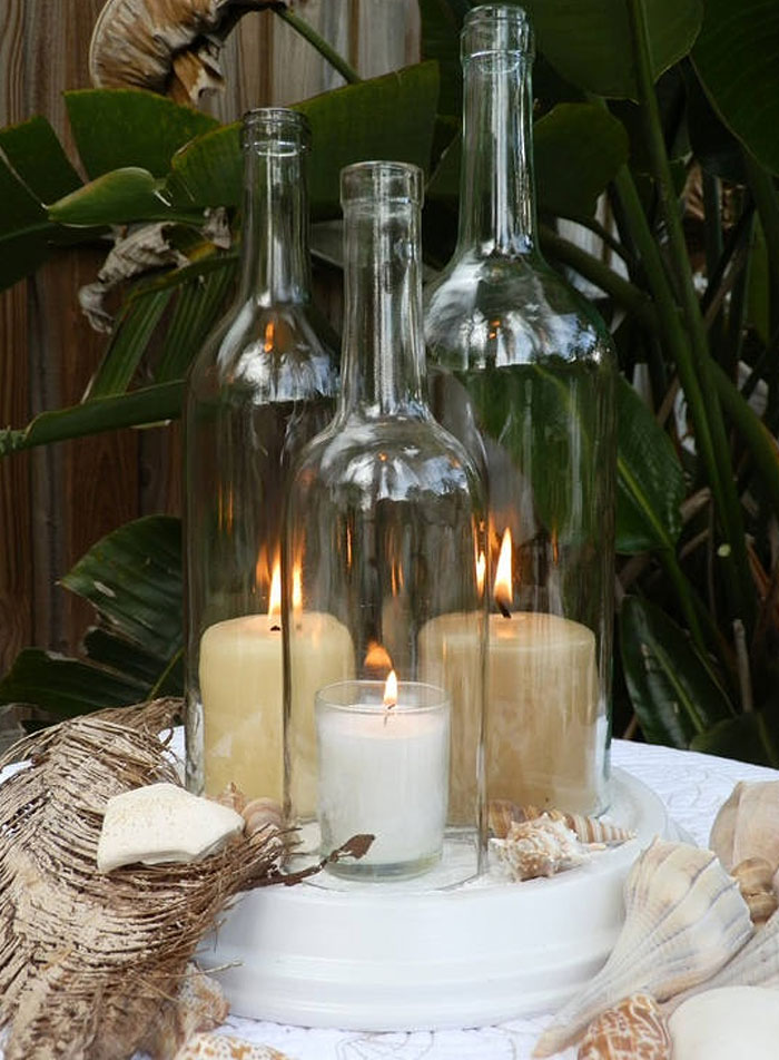 Wine Bottle Candle Centerpiece