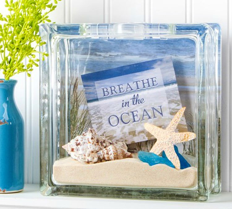 DIY Beachy Glass Block