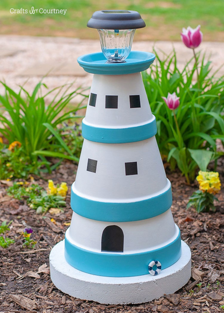 Clay Pot DIY Lighthouse Bird Feeder