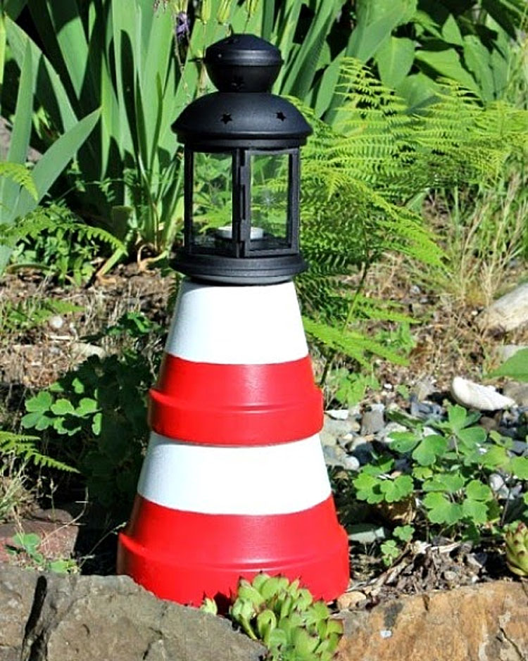 Clay Pot DIY Lighthouse Bird Feeders