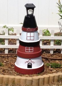 DIY Clay Pot Lighthouse Bird Feeders