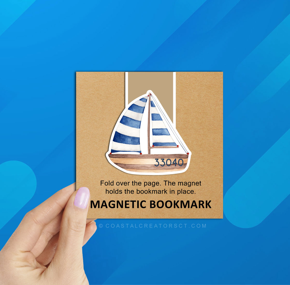 Wholesale Personalized Magnetic Sailboat bookmark