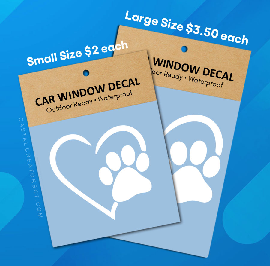 Wholesale cat dog paw heart car window decal