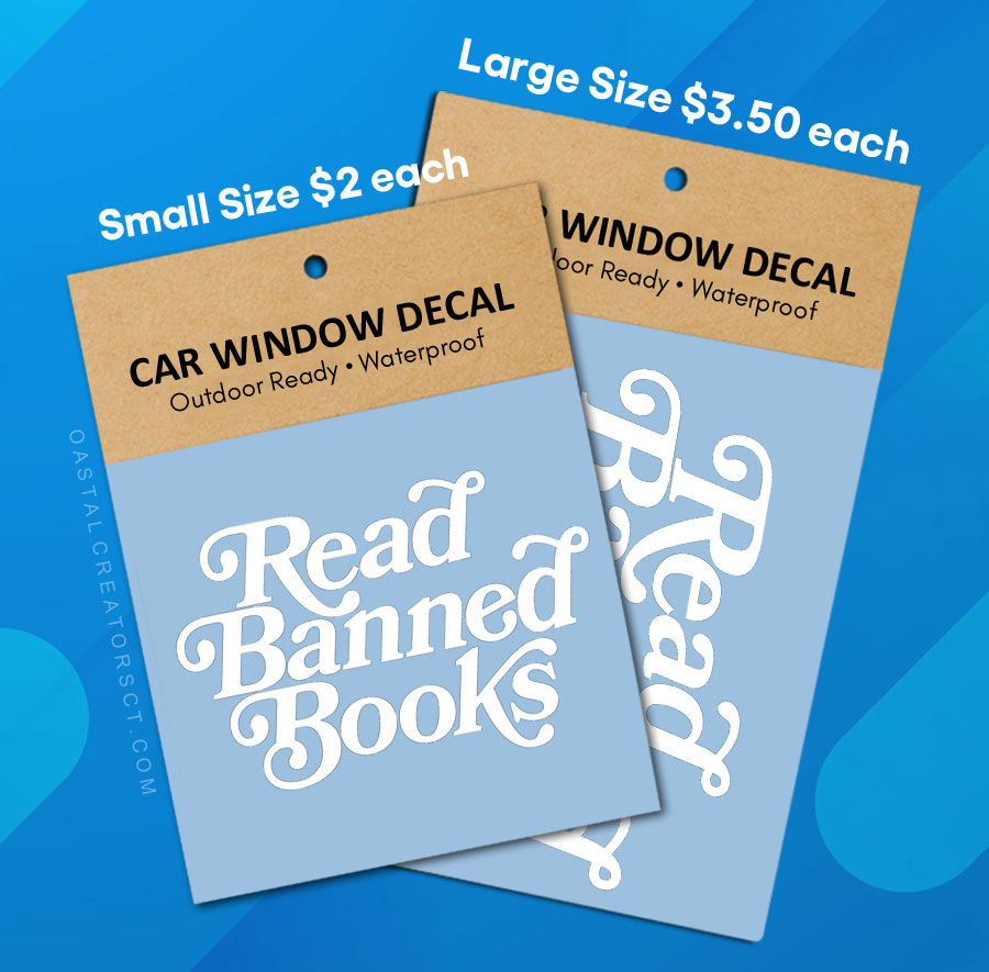 Wholesale Read Banned books car window decal